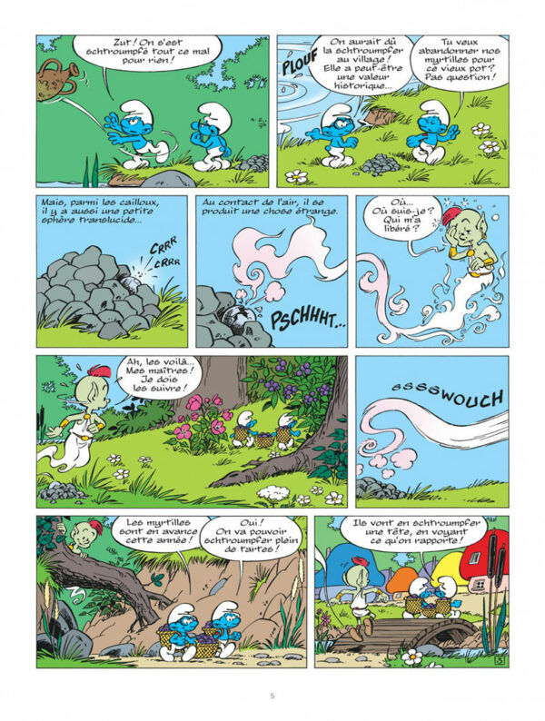 schtroumpfs 34 1-5 Les Schtroumpfs tome 34, Les Schtroumpfs et le Demi-Génie