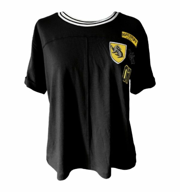 t-shirt-femme-harry-potter-hufflepuff-patches T-Shirt Harry Potter - Quidditch Poufsouffle