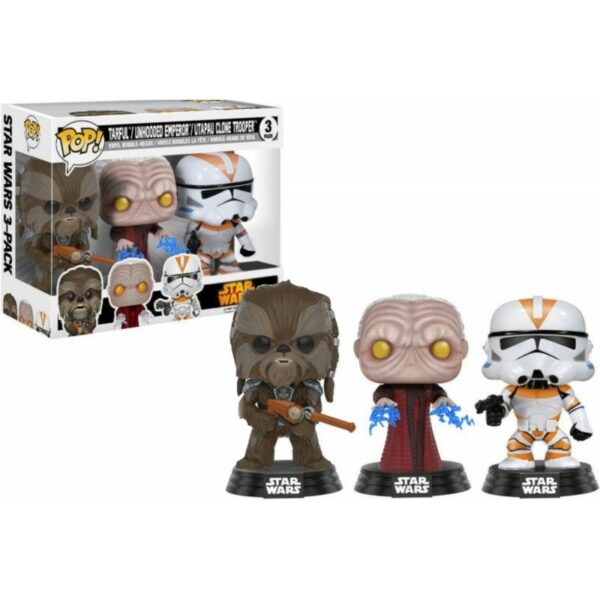 Pop - STAR WARS - 3 Pack Tarfful, Unhooded Emperor, Utapau Clone Trooper Exclusive