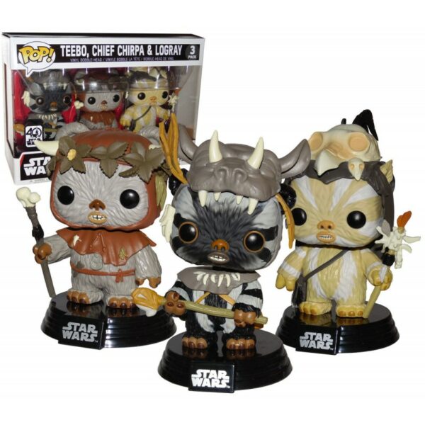 Pop - STAR WARS - 3 Pack Teebo, Chief Chirpa & Logray Exclusive 40th