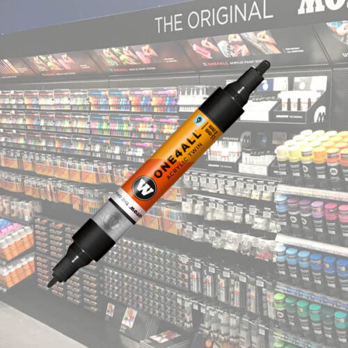 Molotow Acrylic Marker One4All Twin 4mm 180 Signal Black Noir Molotow Acrylic Marker One4All Twin 1,5/4 mm 180 Signal Black