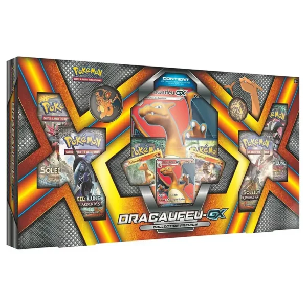 Coffret-Pokemon-Dracaufeu-GX-Premium-Version Francaise Coffret Dracaufeu GX Pokémon Collection Prémium en Version Française