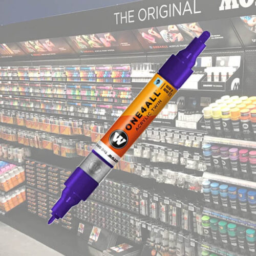 Molotow Acrylic Marker One4All Twin 043 1-1 Molotow Acrylic Marker One4All Twin 1,5/4mm 043 Violet Dark