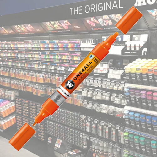 Molotow Acrylic Marker One4All Twin 085 1-1 Molotow Acrylic Marker One4All Twin 1,5/4mm 085 Dare Orange