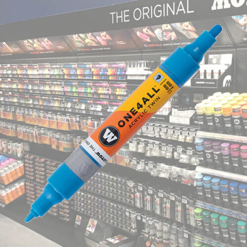 Molotow Acrylic Marker One4All Twin 161 1-1 Molotow Acrylic Marker One4All Twin 1,5/4mm 161 Shock Blue Middle