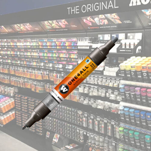 Molotow Acrylic Marker One4All Twin 223 1-1 Molotow Acrylic Marker One4All Twin 1,5/4mm 223 Metallic Black / Noir Metal