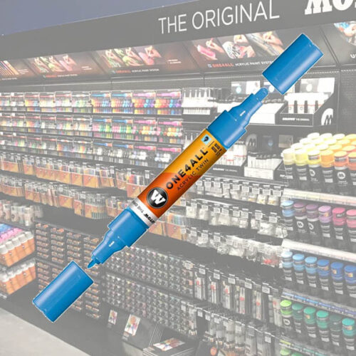 Molotow Acrylic Marker One4All Twin 230 1-1 Molotow Acrylic Marker One4All Twin 1,5/4mm 230 Shock Blue