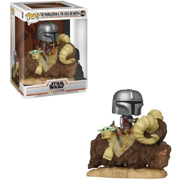 figurine-funko-pop-deluxe-mandalorian-deluxe-bantha 1-1 Pop - STAR WARS THE MANDALORIAN - The Mandalorian & the Child on Bantha 6" (416)