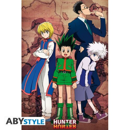 hunter-x-hunter-poster-heros-groupe 1-1 HUNTER X HUNTER - Poster - "Héros"- roulé filmé (91.5x61)