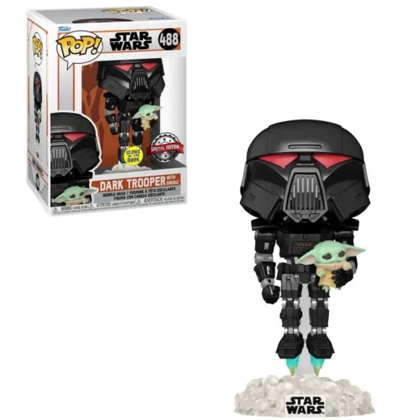 Pop - STAR WARS THE MANDALORIAN - Dark Trooper w/Grogu (488) Special Edition