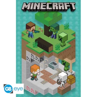 Poster Minecraft dans la Mine 91,5 x 61 cm