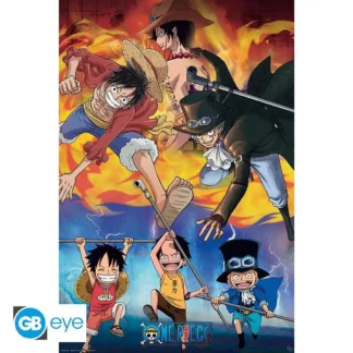 Poster One Piece Ace, Sabo et Luffy 91,5 x 61 cm