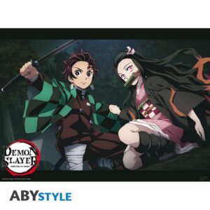 DEMON SLAYER - Poster "Tanjiro et Nezuko Position de Combat" (52x38)