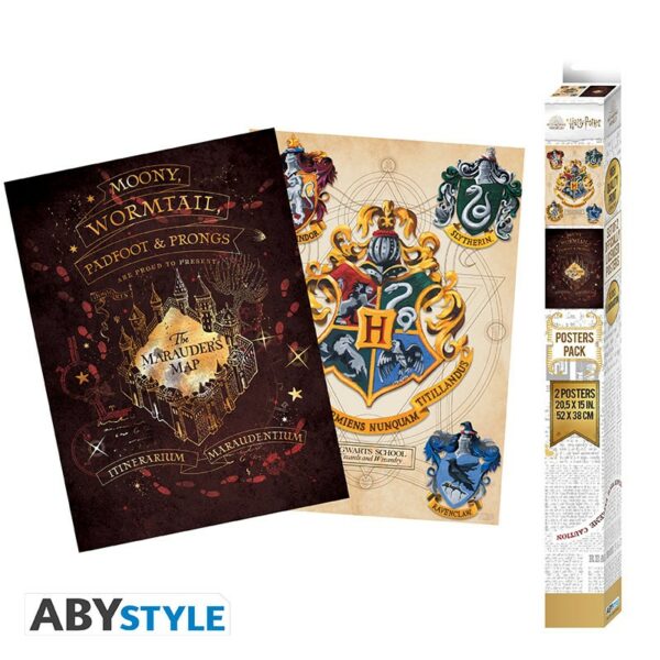 HARRY POTTER - Set 2 Chibi Posters - Blason & Maraudeurs (52x38)