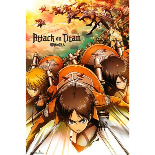 l-attaque-des-titans-attaque-poster-915-x-61-cm-1-1 ATTACK ON TITAN - Attack - Poster roulé filmé (91.5x61)