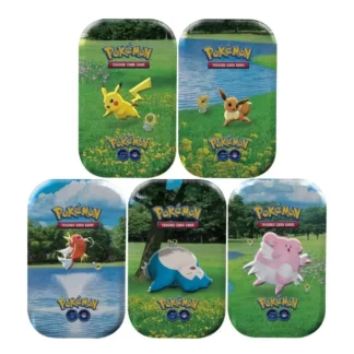 Mini Tin Pokémon Go 10.5 5 modèles au choix Pikachu, Evoli, Magicarpe, Ronflex, Leuphorie
