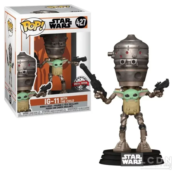 Funko Pop Star Wars Mandalorian IG-11 with Child 427 Special Edition 1-1 Pop - STAR WARS THE MANDALORIAN - IG-11 with Child (427) Special Edition