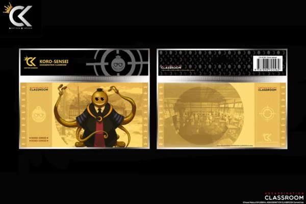 Golden Ticket Assassination Classroom - Koro Sensei AC09 Golden Ticket Cartoon Kingdom Assassination Classroom - Koro Sensei Or Coeurs Noirs dans les yeux