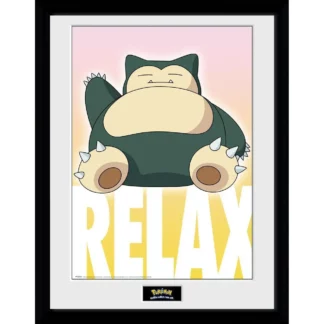Poster Encadré Pokémon Ronflex (Snorlax) 30 x 40 cm