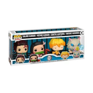 Funko Pop Demon Slayer Pack de 4 contenant Tanjiro Kamado, Nezuko Kamado, Zenitsu Agatsuma et Inosuke Hashibira Special Edition Glow in the Dark