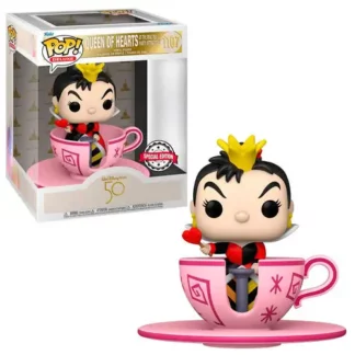 Figurine Funko Pop Queen Of Hearts Mad Tea Party numéro 1107 15 centimètres Special Edition 50 ans dans sa tasse Alice aux Pays des Merveilles