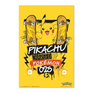 Poster Pokemon Pikachu Charged Up 025 dimensions 60 x 91,5 cm