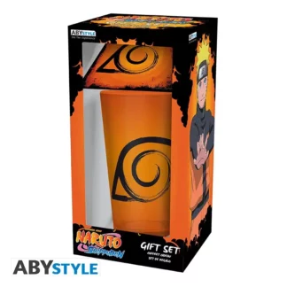 Gift Pack Verre Naruto Logo Konoha et Sceau de Kyubi