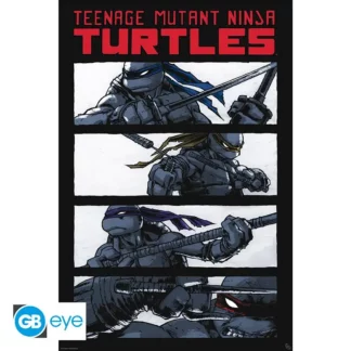 Poster Tortues Ninja Noir et Blanc 91,5 x 61 cm