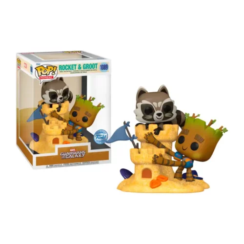 Funko Pop Rocket et Groot Beach Day 1089 1-1 Funko Pop Marvel Les Gardiens de la Galaxie, Rocket et Groot à la Plage 1089