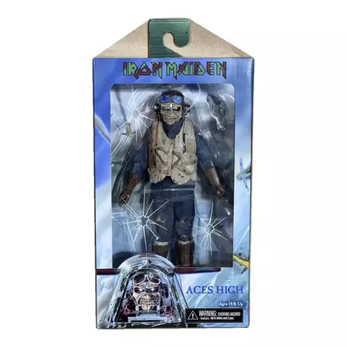 Figurine Iron Maiden Eddie Aces High rétro habillée 20 cm NECA