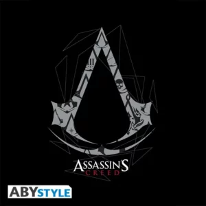 Tshirt Assassins Creed Noir Crest Gros Plan