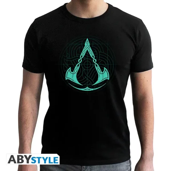 Tshirt Assassins Creed Noir Valhalla Crest T-shirt Assassin's Creed Noir Valhalla Crest