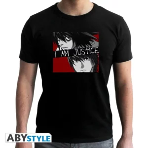 T-shirt Death Note I Am Justice Noir