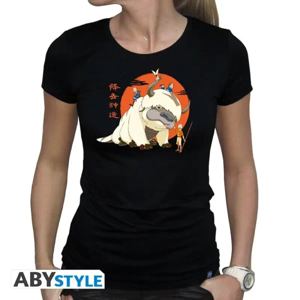 Tshirt Femme Avatar Last Airbender Appa Noir T-shirt Femme Avatar Last Airbender Appa Noir