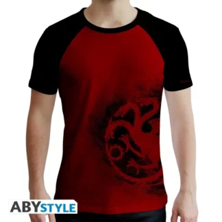 T-Shirt Game of Thrones Targaryen Premium, Fire and Blood, coloris rouge et noir