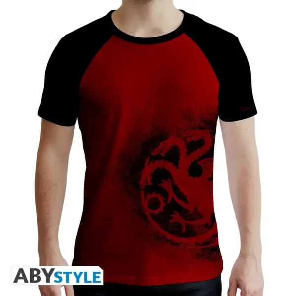 Tshirt Game of Thrones Targaryen Premium T-Shirt Game of Thrones Targaryen Premium, Fire and Blood, coloris rouge et noir