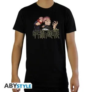 T-shirt Homme Jujutsu Kaisen Yuji Itadori & Sukuna Noir