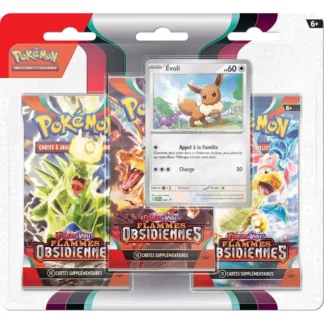 Tripack Pokémon EV03 Flammes Obsidiennes Evoli