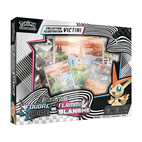 coffret-pokemon-illustration-unys-victini-flamme-blanche-foudre-noire Coffret Pokémon Collection Illustration Unys Victini IR EV10.5
