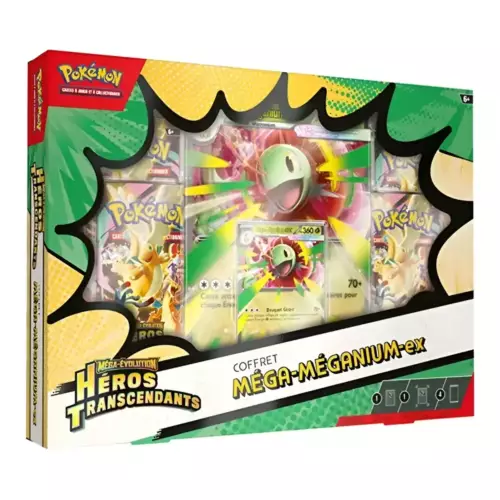 Coffret Pokémon ex Héros Transcendants ME02.5 – Méga-Méganium Ex Coffret Pokémon Ex Héros Transcendants 2.5