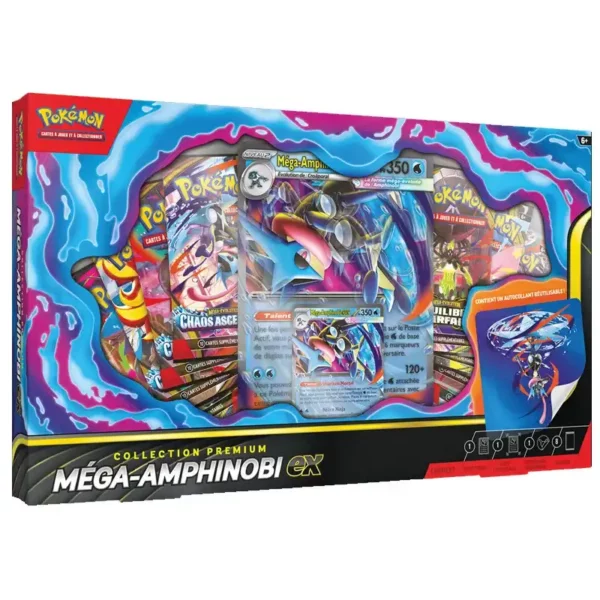 Coffret Pokémon Premium Méga-Amphinobi-ex avec 8 boosters
