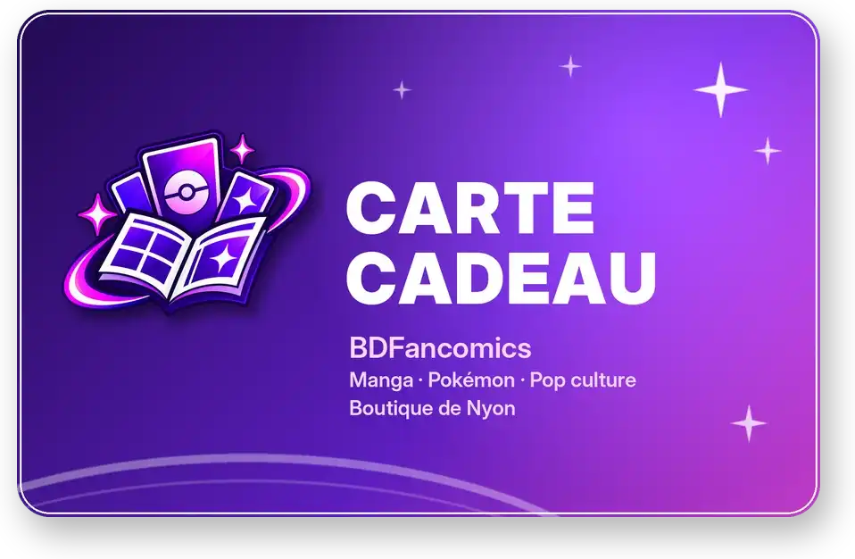 Carte cadeau BDFancomics à offrir, valable en ligne et à la boutique de Nyon