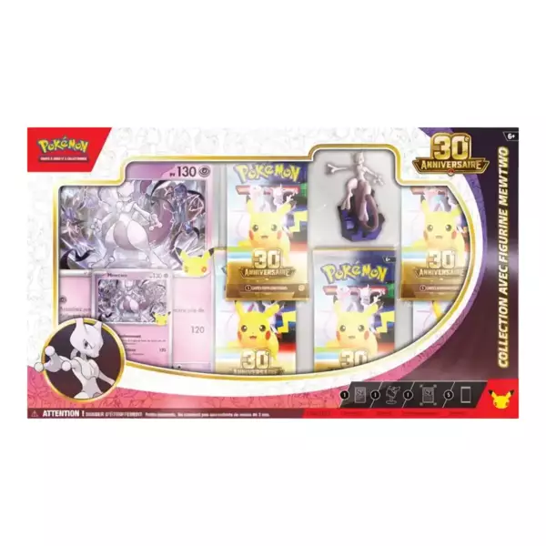 Collection avec figurine Mewtwo Coffret Pokémon Figurine Mewtwo ME05.5 Celebration 30 Ans