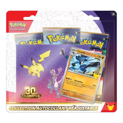 Tripack Pokémon Autocollant Réajustable Lucario / Noadkoko d'Alola ME05.5 Celebration 30 Ans