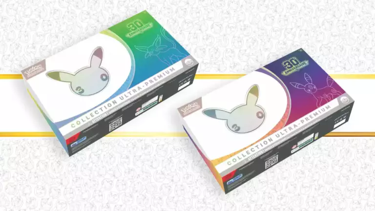 Boîtes de la Collection Ultra-Premium 30ᵉ Anniversaire du JCC Pokémon, versions Journée avec Mentali et Soirée avec Noctali