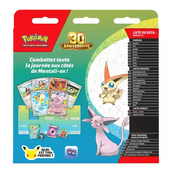 Deck Combat Mentali-ex – dos de la boîte Deck Combat Pokémon Mentali-ex / Noctali-ex ME05.5 Celebration 30 Ans - image 3