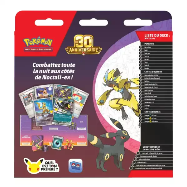 Deck Combat Noctali-ex – dos de la boîte Deck Combat Pokémon Mentali-ex / Noctali-ex ME05.5 Celebration 30 Ans - image 4