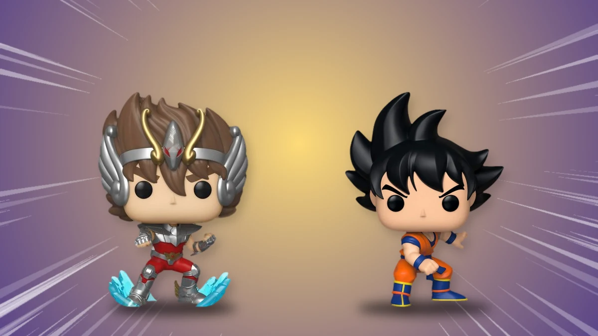 Funko Pop Seiya des Chevaliers du Zodiaque et Goku de Dragon Ball Z