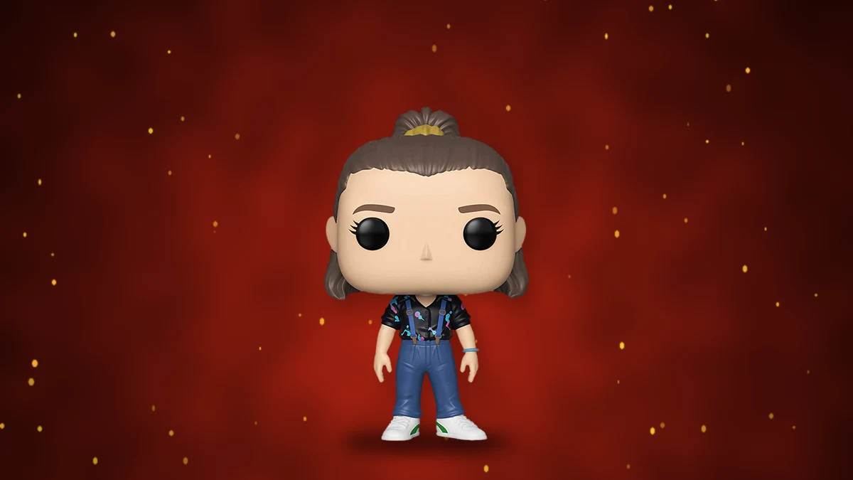 Funko Pop Eleven de Stranger Things sur fond rouge