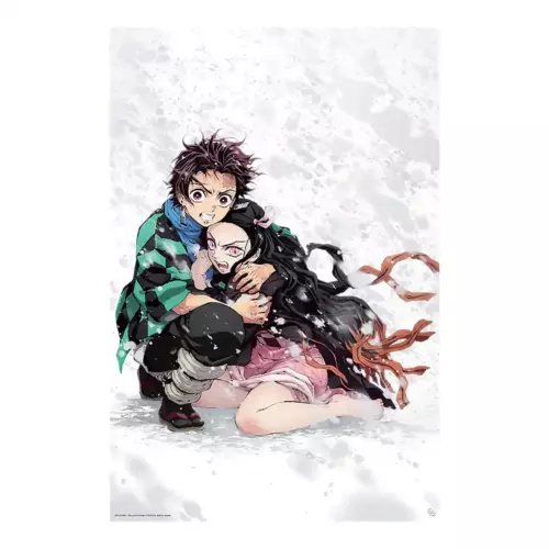 DEMON SLAYER - Poster « Tanjiro & Nezuko Neige » roulé filmé(91.5x61)